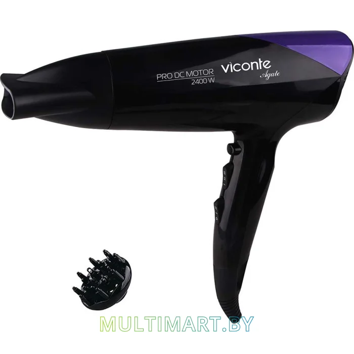 Фен Viconte VC-3725 (черный/фиолетовый)